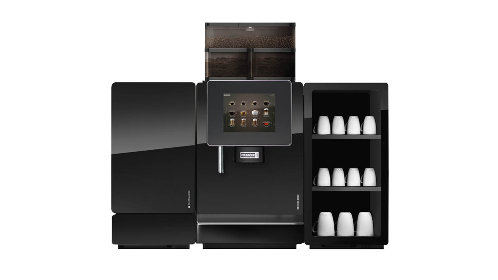 fully automatic coffee machine Franke A600 with cooling unit, cup warmer, front view