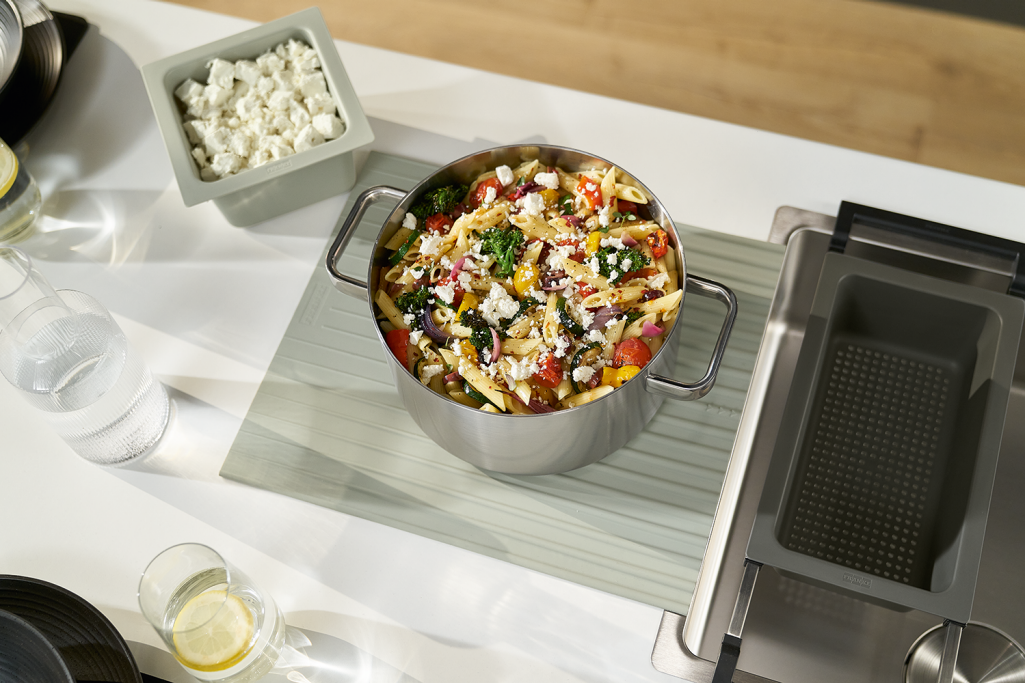Pot with Pasta on a Franke silicone matte