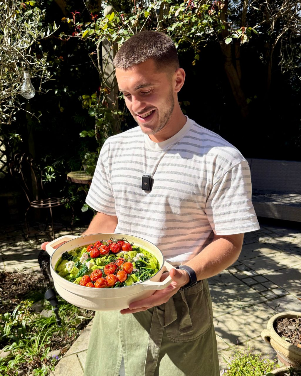 Sepps with his recipe cooked in the Franke kitchen