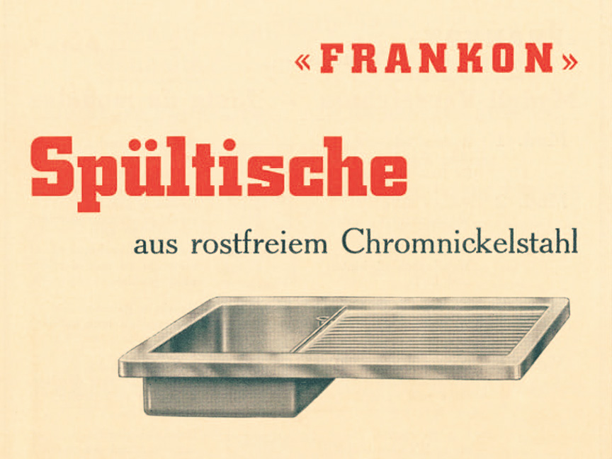 Cover image brochure about seamless sinks 1930s