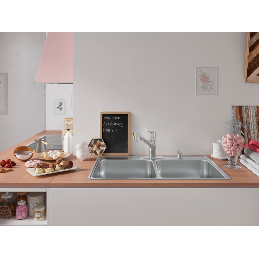 Kindred Creemore Drop In Sink CDLA3322-8-4CBN Stainless steel