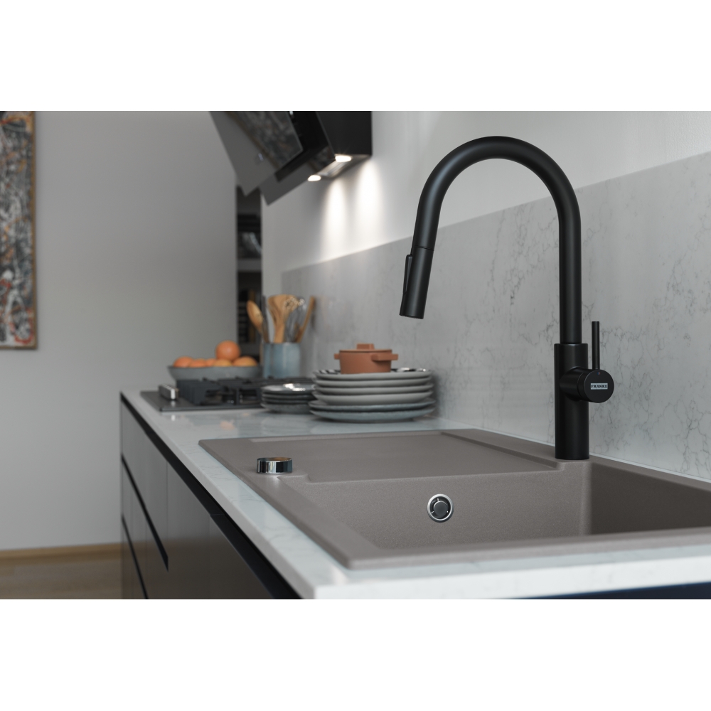 Franke Pescara L slide-in Czarny mat | Bateria kuchenna