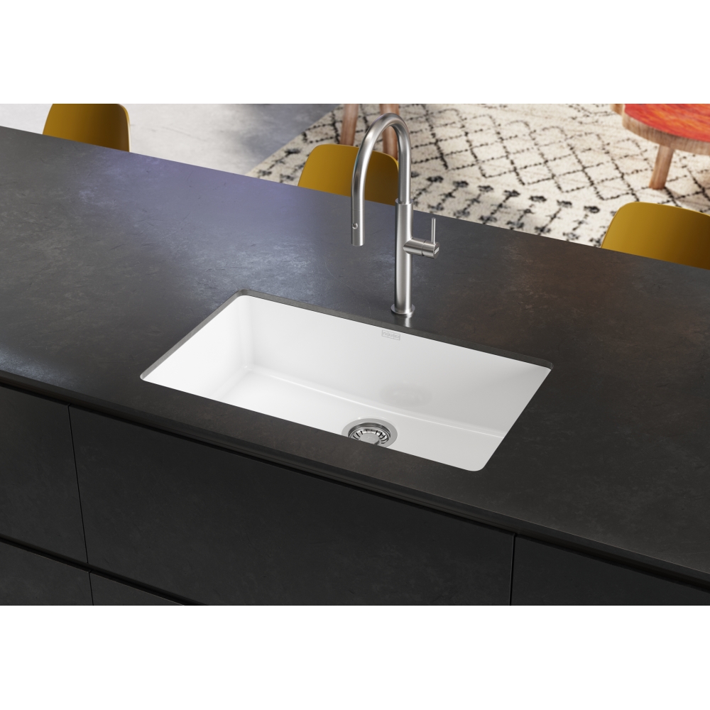 vanqu1sh FRANKE KubusX Undermount Sink - KXK11028-GWH Ceramic Kitchen Sink