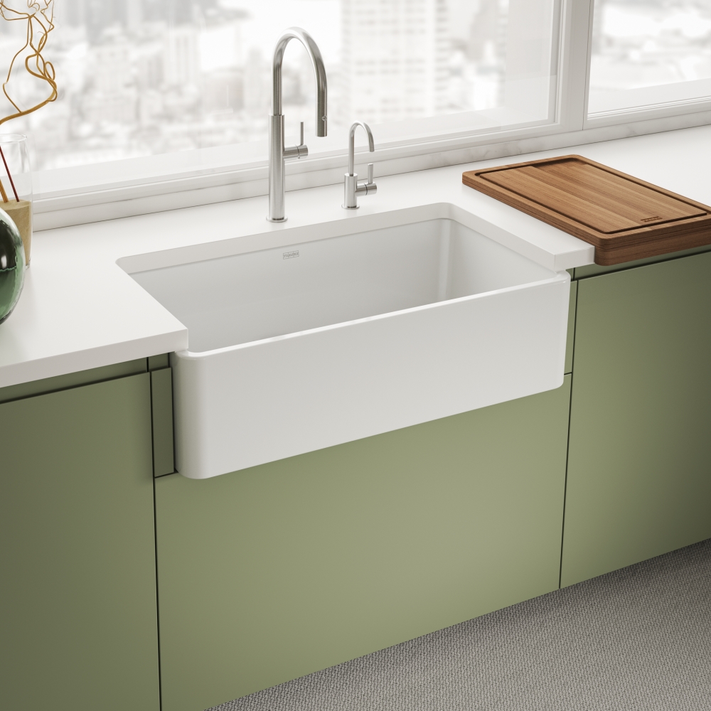 FRANKE Ceranova Apron Front Sink - CRK71036-GWH Ceramic Kitchen Sink