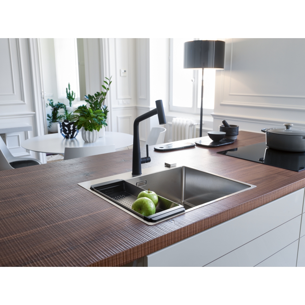 Kitchen Tap Icon Pull Out Jet Shower Matt Black - Brass