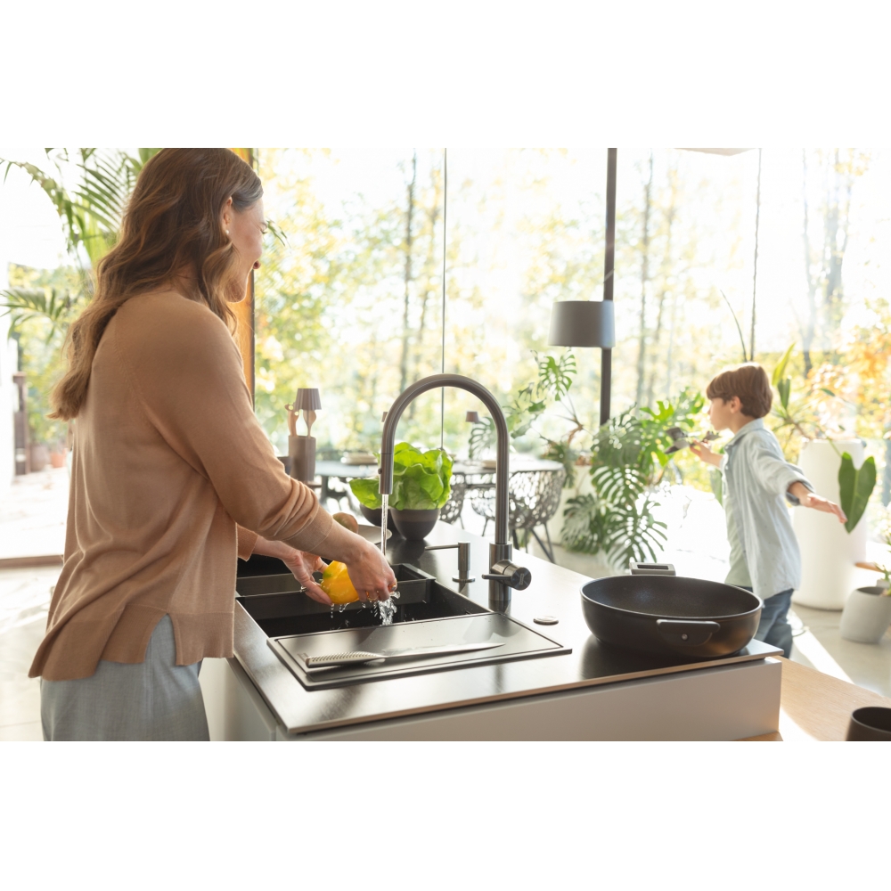 Miscelatore cucina EOS NEO DOCCIA SPRAY ANTRACITE - Acciaio AISI 304