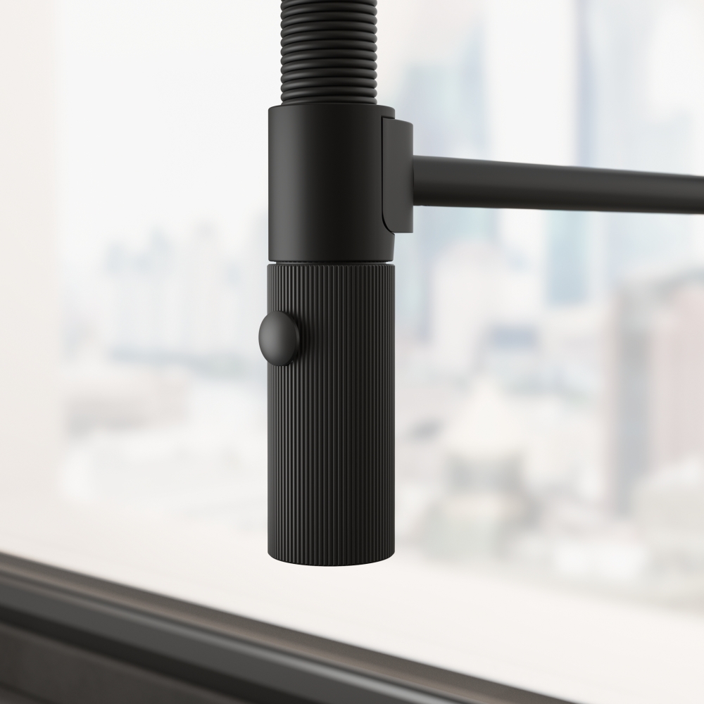 Kitchen Tap Maris Stripes Semi Pro Matt Black - Brass