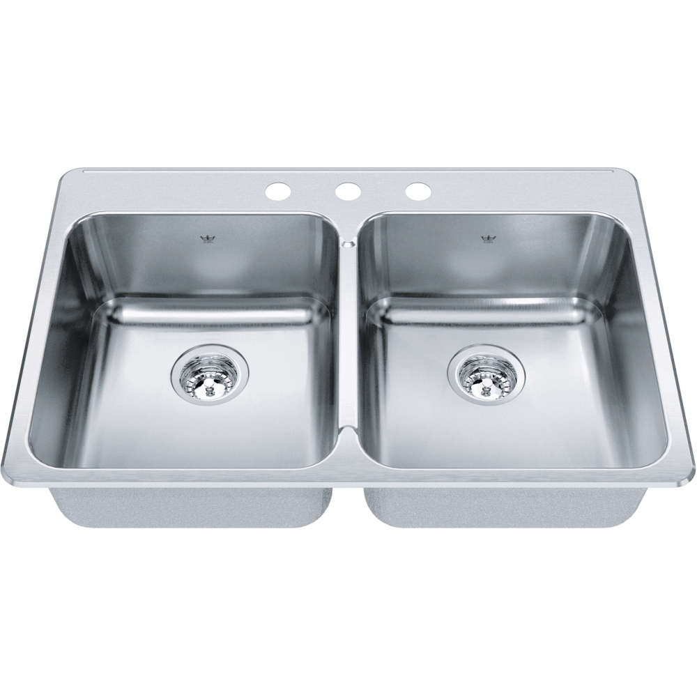Kindred Steel Queen Drop In Sink QDLA2233-8-3 Stainless