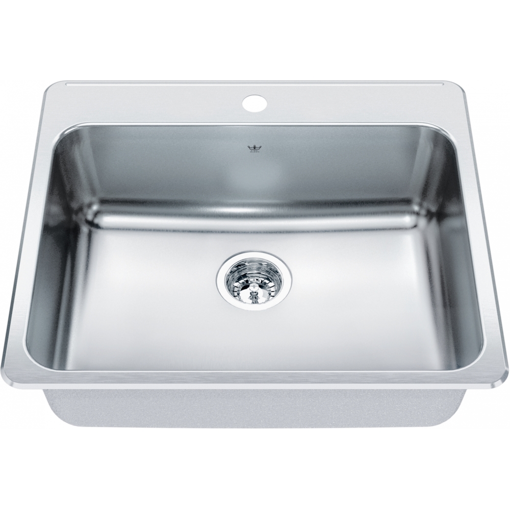 Kindred Steel Queen Drop In Sink QSLA2225-8-1 Stainless