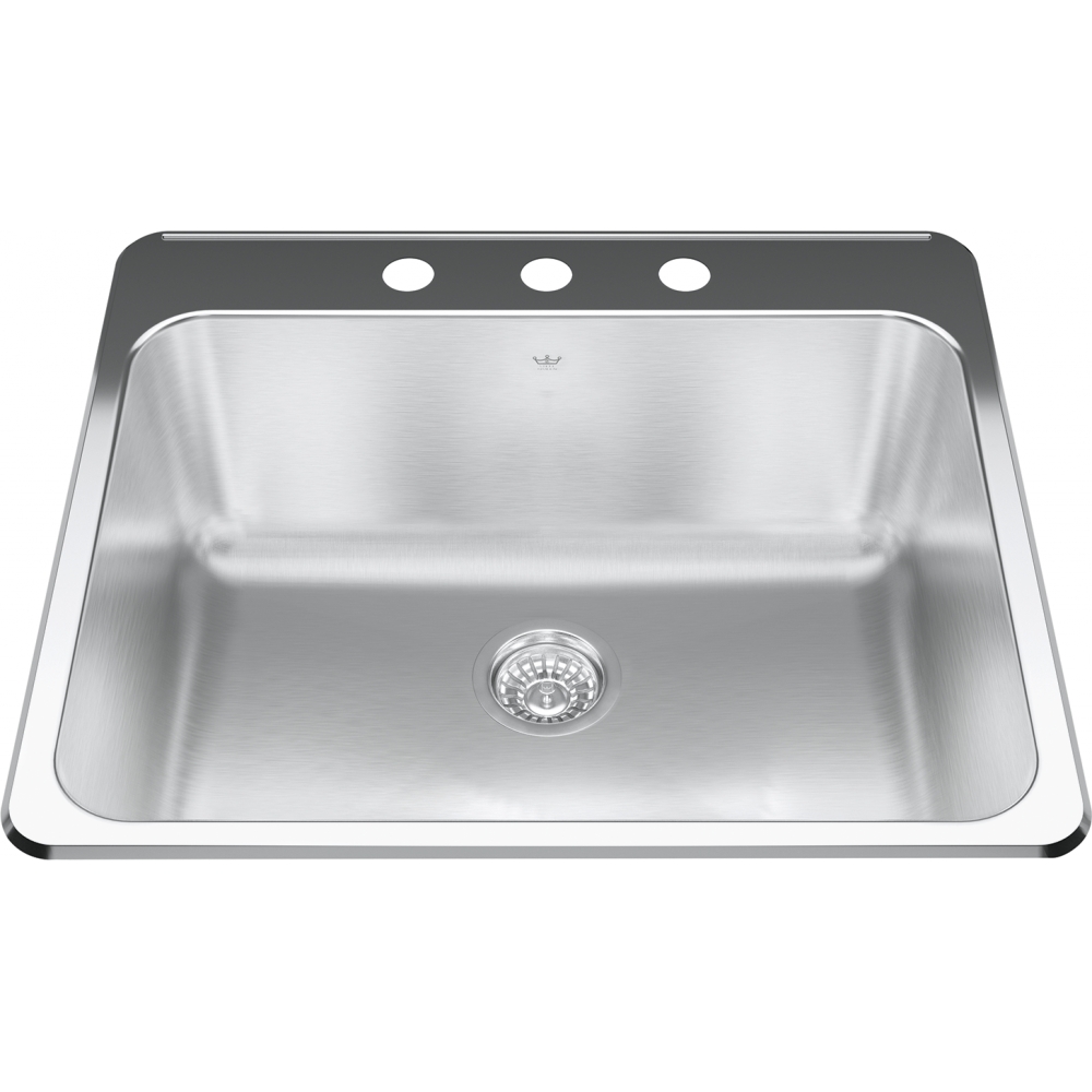 Kindred Steel Queen Drop In Sink QSLA2225-10-3 Stainless