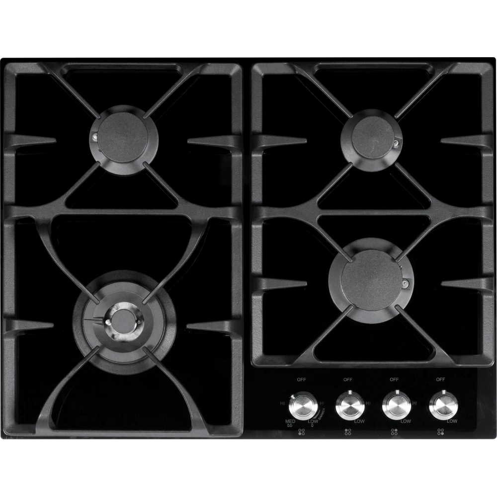 66cm Black Glass Gas Cooktop FIG604B1L