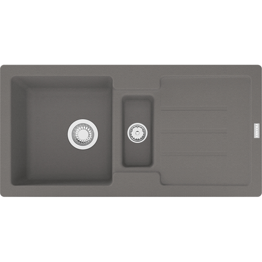 Franke Strata Granitspüle STG 651-86 Steingrau – 86 X 43,5 Cm, Mit Abtropfbecken, Für Unterschränke Ab 60 Cm