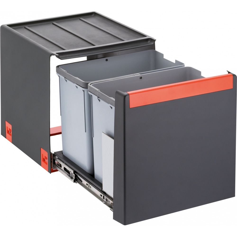 AFVALSYSTEEM CUBE 40 M 2x14l ZWART