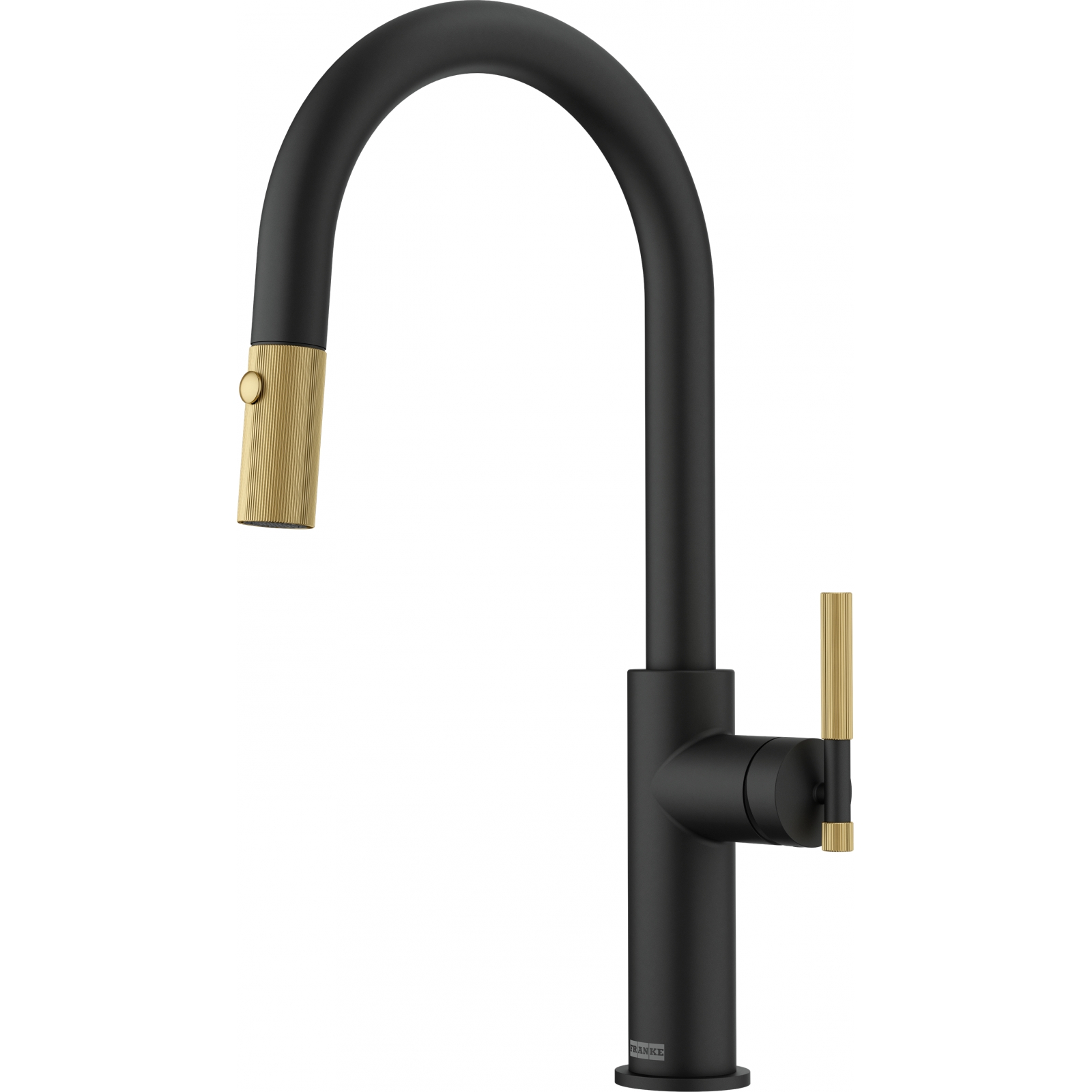 Kitchen Tap Maris Stripes J Pull Down MattBlack/Gold - Brass
