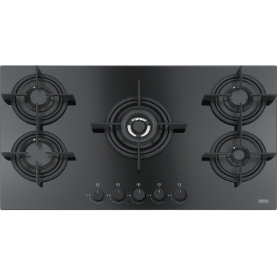 Mythos Gas on Glass Hob Black 88cm