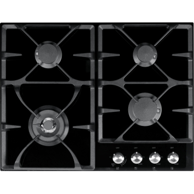 66cm Black Glass Gas Cooktop FIG604B1N