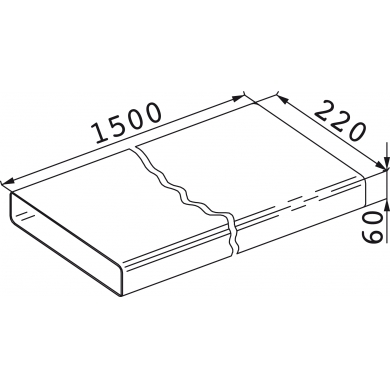 TUBO RECTANGULAR 1500 220 X 55 MM