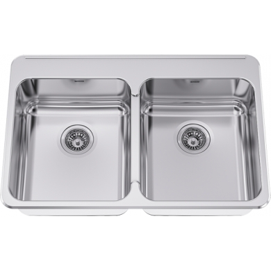 LBD7508P-1 Double bowl topmount, 18 ga