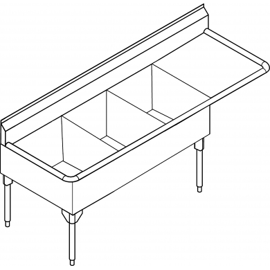 STL2454R-1 Service 14 ga, right dboard