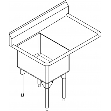 RSL2418R-1 Restaurant 16ga, right dboard