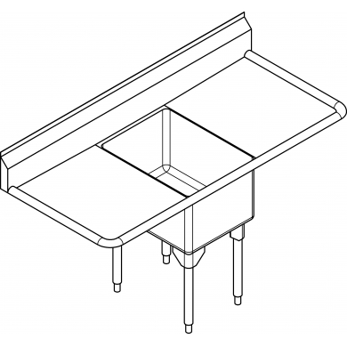 RSL2424LR-1 Restaurant 16ga, 2 dboards