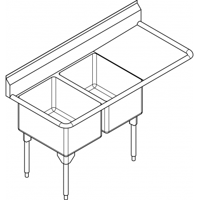 RDL2448R-1 Restaurant 16ga, right dboard