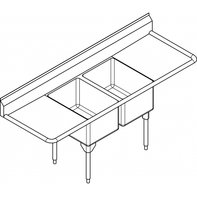 RDL2448LR-1 Restaurant 16ga, 2 dboards