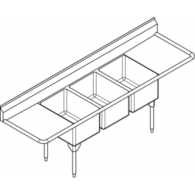 RTL2454LR-1 Restaurant 16ga, 2 dboards