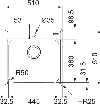 Мойка BCX 210-51 TL&nbsp; стоп-вент.