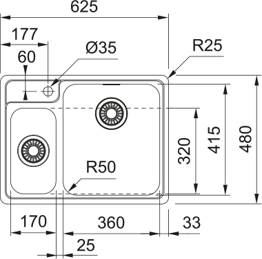 Мойка BCX 260 TL стоп-вент.